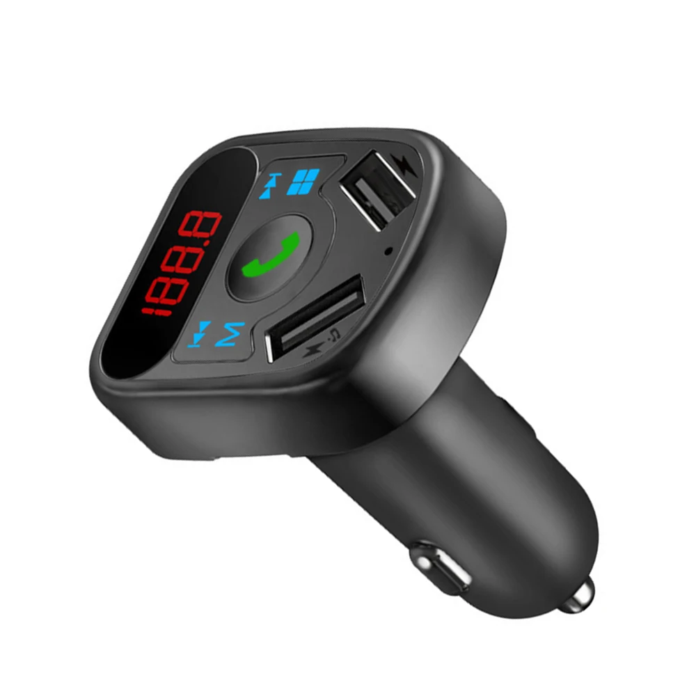 Горячая беспроводной Bluetooth громкой связи автомобильный комплект fm-передатчик MP3-плеер двойной USB зарядное устройство