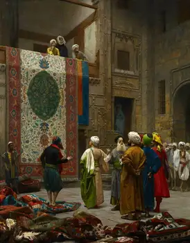 

Jean Leon Gerome The Carpet Merchant Art Print Poster grandes para pared oil paintings canvas For Home Decor Wall Art