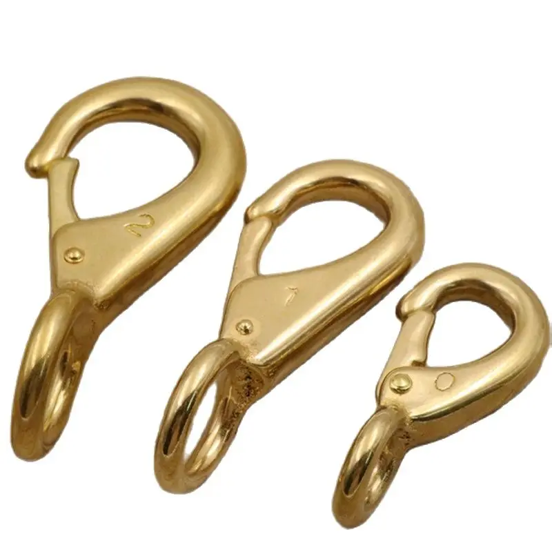 10 19mm Solid Brass Round Base Lobster Claw Clasps Clip Buckle Ring Snap Hook bing Pet Collar
