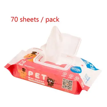 

70pcs/set Pet Wipes Soft Grooming Wet Wipes Clean Disinfection Tissue Pet Dogs Clean Pets Towel Pet Grooming Cat Dog Tear Stain