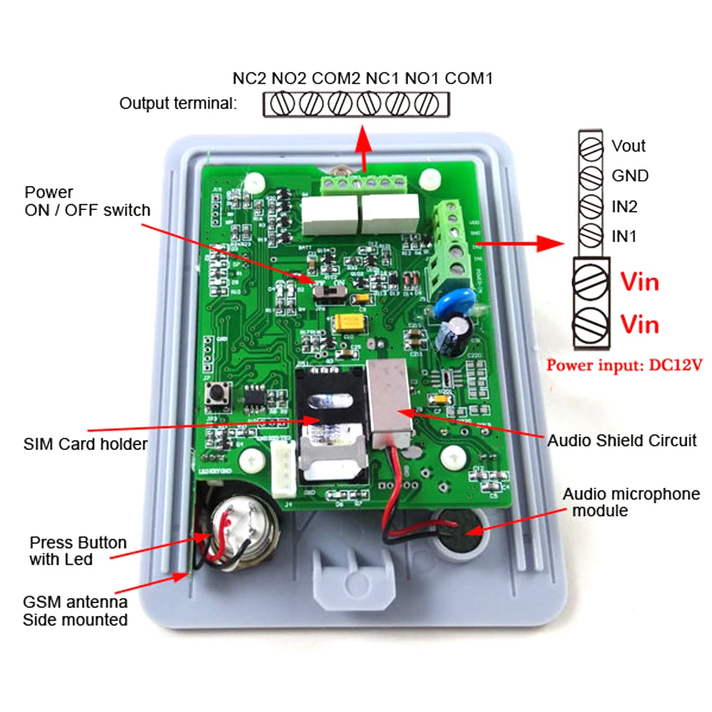 3G GSM домашняя беспроводная gsm аудио система внутренней связи с сигнализацией и