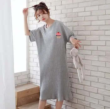 

Korean Version of The Fruit Nightdress Loose Pregnant Thin Cotton Women Nighty Sleepwear 2020 Women Night Dress Sleeping Gowns