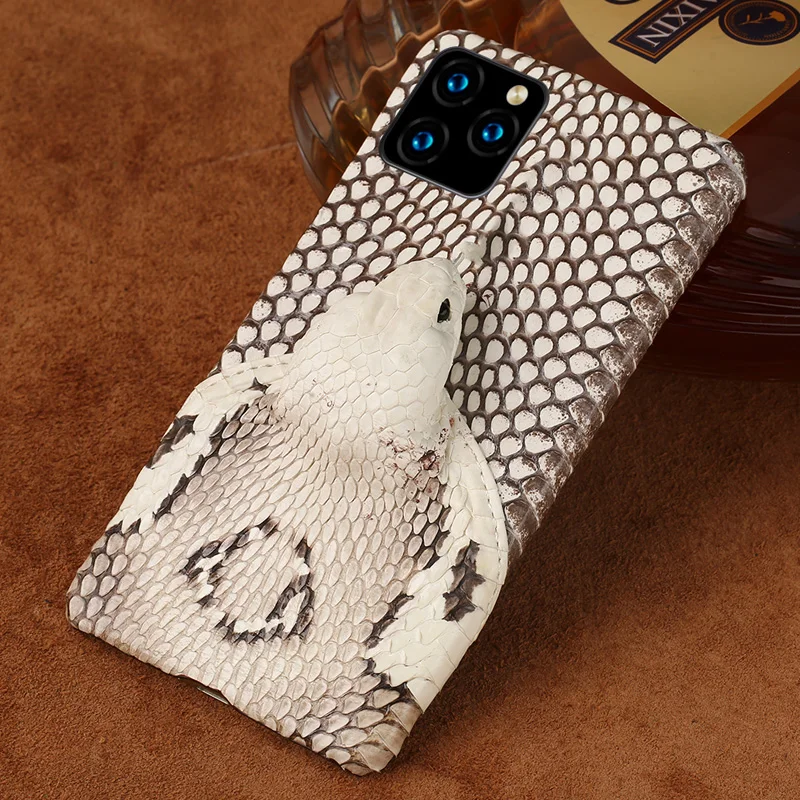 

Python Genuine Leather phone case for iphone 11 pro Luxury real snakeskin cover for Apple iphone XR X 8 7 X Plus case Fundas
