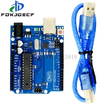 

10 Set UNO R3 ATMEGA16U2+MEGA328P Chip For Arduino UNO R3 Development board with USB CABLE