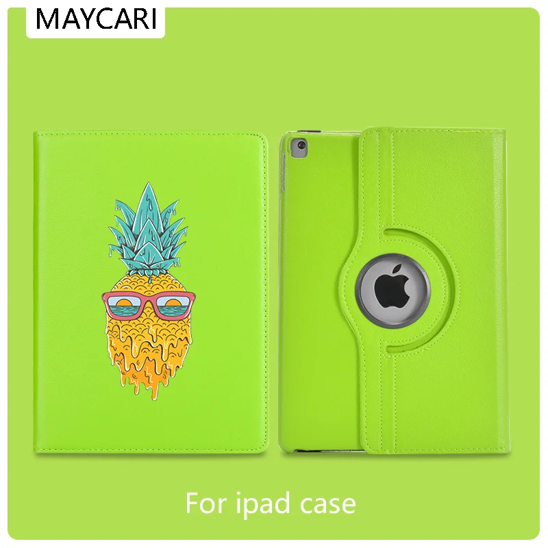 

Ipad 2 3 4 Leather 360° Rotatable Back Case Cute Pineapple Cover Protective For 2020 iPad Pro 11 12.9 10.5 7.9 inch Mini 1 2 3 5