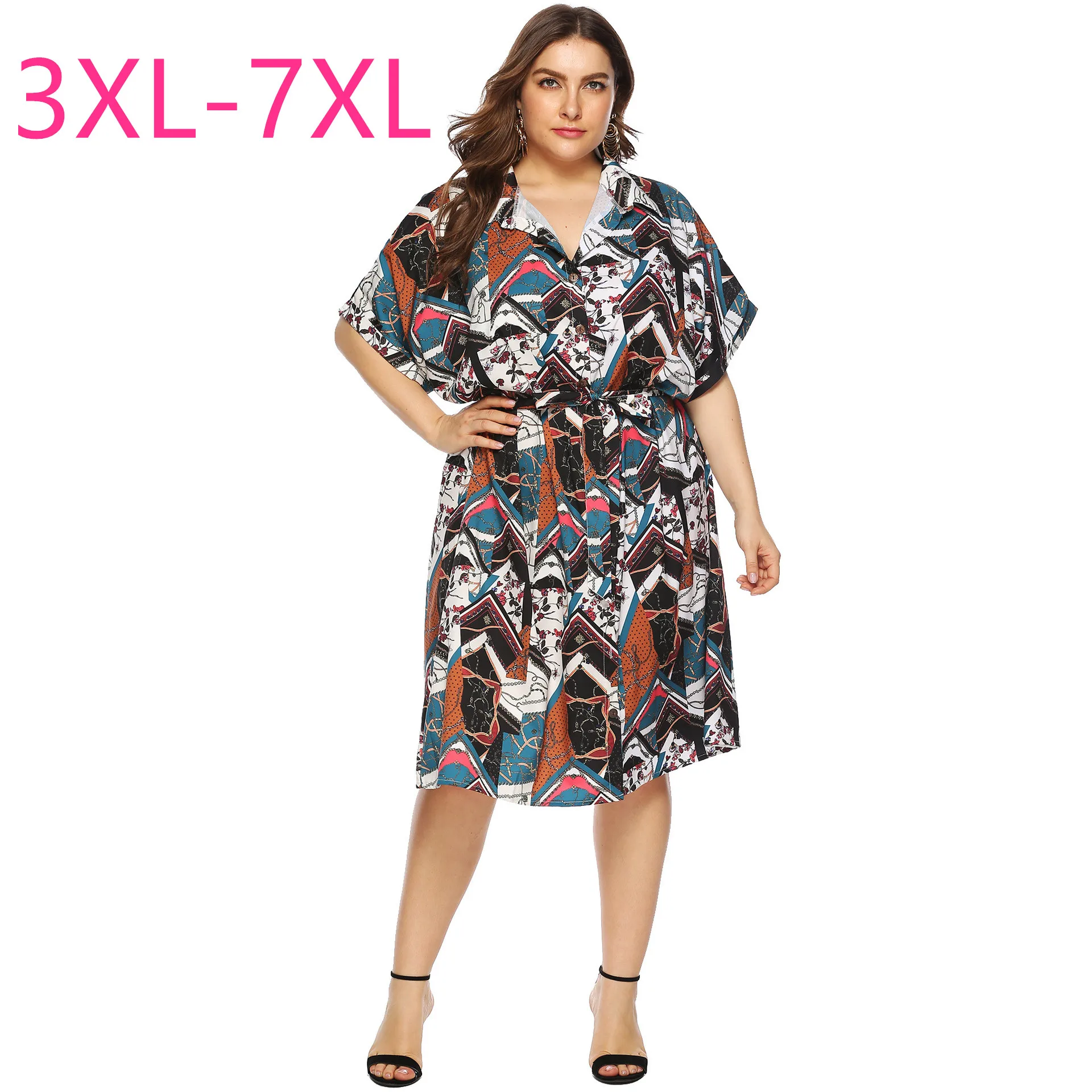 Платье-рубашка женское свободного кроя повседневное ретро платье-рубашка с