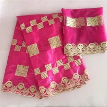 Новое поступление африканская Базен riche ткань с бисером шнур кружевная ткань морская парча ткань для свадьбы KY091405