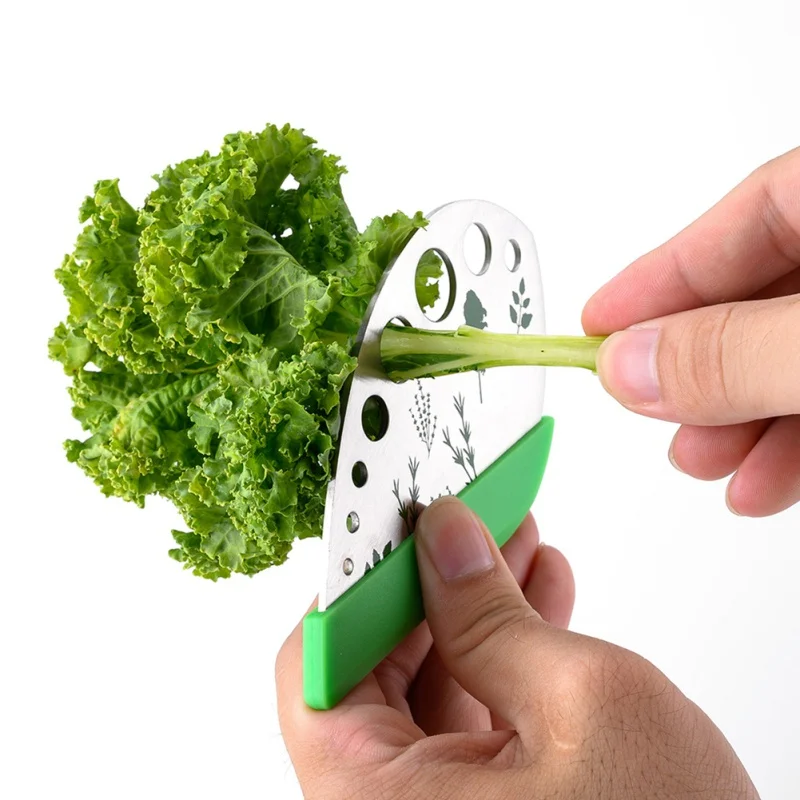 9 Holes Herb Stripper Knife Vegetable Fruit Leaves Chard Collard Greens Stripper Plastic Peeler Home Cooking Tools