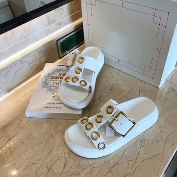 

slippers Summer luxury sandals men slippers fashion designer shoes men genuine leather with box dust bag 3 orders