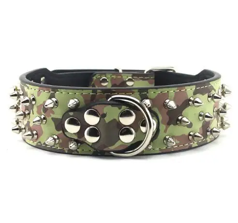 Camouflage Новинка, модные ошейники для собак с металлической пряжкой и заклепками, товары для собак из искусственной кожи, товары для домашних животных, ожерелье, аксессуары для маленьких, средних и больших собак - Цвет: Camouflage