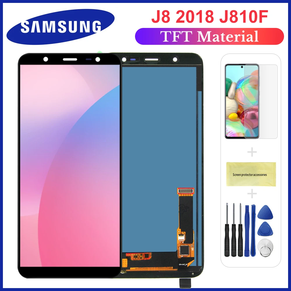 ЖК дисплей для Samsung Galaxy J8 2018 сенсорный экран с регулировкой яркости сменный SM J800M