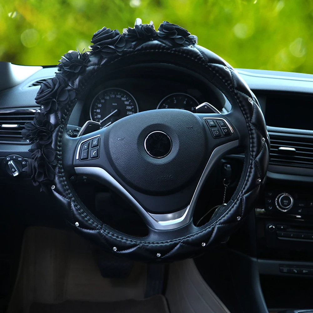 Роскошный кожаный чехол на руль для женщин и девушек 38 см|Чехлы руль| |