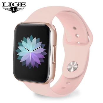 

LIGE New Smart watch Women Blood Pressure heart Rate monitor Fitness tracker Sport multifunction waterproof woman Smartwatch+Box