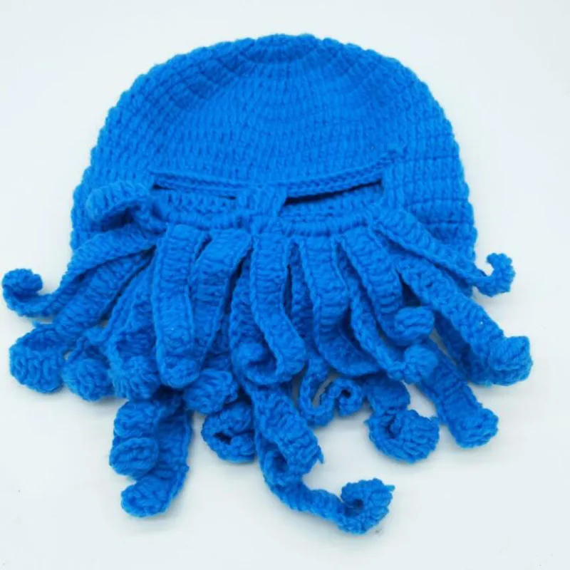 Ручной осьминог шерстяная шляпа - Цвет: Синий