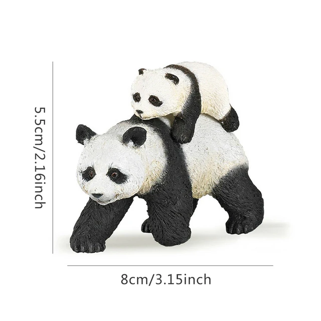 3inch Simulation Panda And Baby Forest Animals Model Wild Life Figurine PVC Toy Animal Figures 50071 Gift For Kids #W0 6