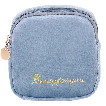 

1 Pcs Mini Solid Cosmetic Bag Velvet Toiletry Make Up Storage Bag Organizer Travel Cosmetic Case Beauty Bag