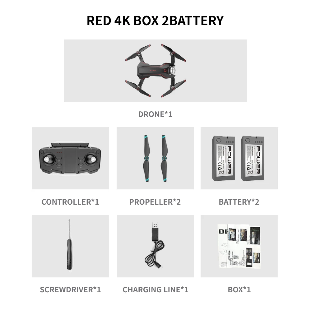 Red 4K Box 2B S20 Дрон Профессиональный gps дроны 4K Квадрокоптер с камерой Дистанционное управление вертолет дальний Дрон подарок на день рождения - Цвет: Red 4K Box 2B