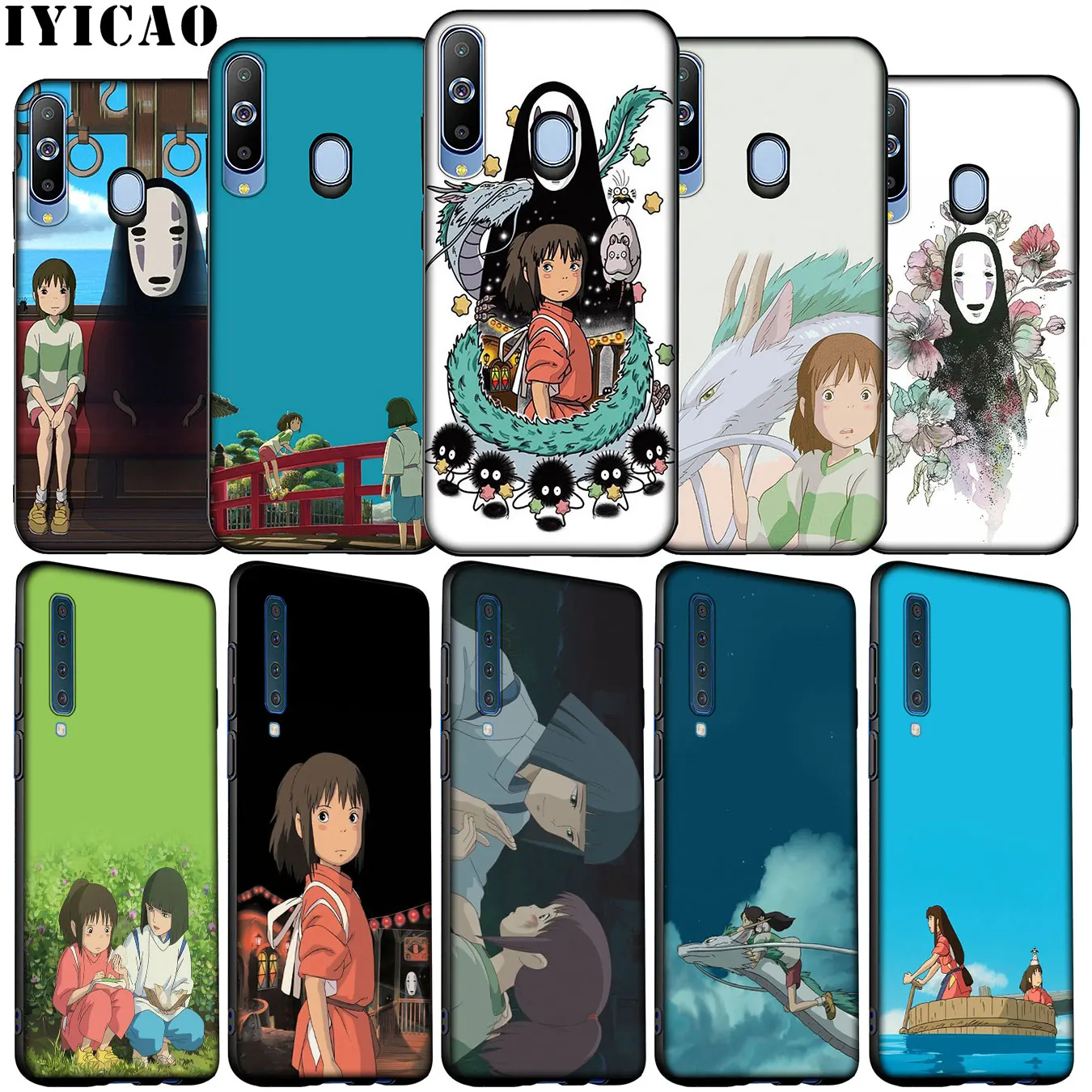 IYICAO Ghibli Spirited Away Soft Silicone Case for Samsung Galaxy A70 A50 A60 A40 A30 A20 A10 M10 M20 M30 M40 A20E Black Cover | Мобильные