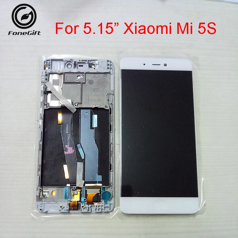 

5.15inch Original FoneGift For mi 5S LCD Screen Display+Touch Panel Digitize+Framer With Fingerprint For mi5S+Free gifts tools