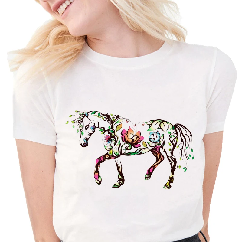 Donna Cavallo Equitazione per donne bambini Maglietta con Collo a V uomini ragazze 