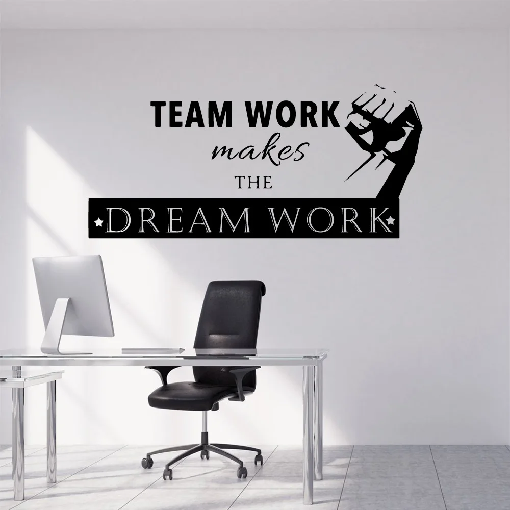 Креативная работа в команде делает Dream Work виниловые наклейки на стену для дома, кабинета, офиса, класса, украшения, Съемный Плакат