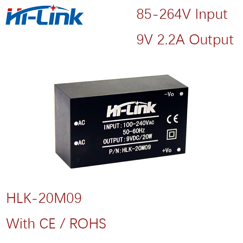 Бесплатная доставка 5 шт./лот 220 В 110 до 9 в а HLK 20M09 Shenzhen производитель Hi Link источник