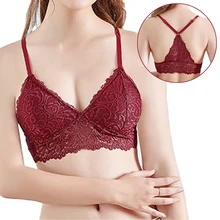 Бюстгальтер без косточек, бюстгальтеры для женщин, тонкие, хлопковые, кружевные, A42, черные, белые, y-образные, без застежек, сексуальные бюстгальтеры для женщин