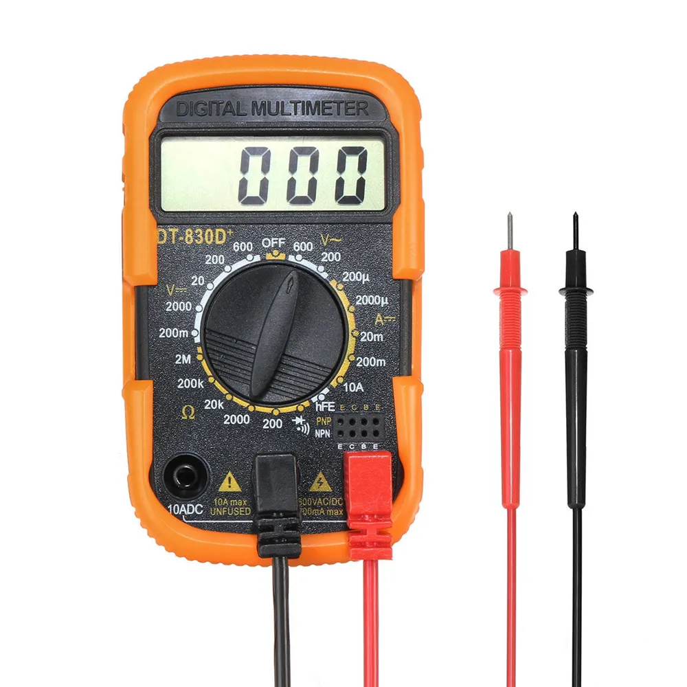 Мини цифровой мультиметр портативный DT830D+ ЖК-цифровой мультиметр AC/DC измеритель напряжения тестер тока детектор сопротивления с свинцом