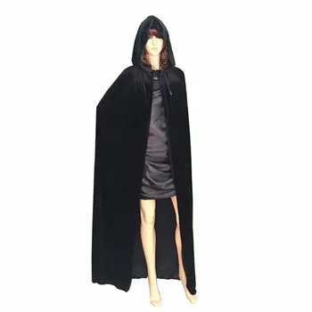 

Halloween Grim Reaper Costume Mopping Long Cloak Wizard Princess Cloak Adult Dense Velvet Halloween Cloak