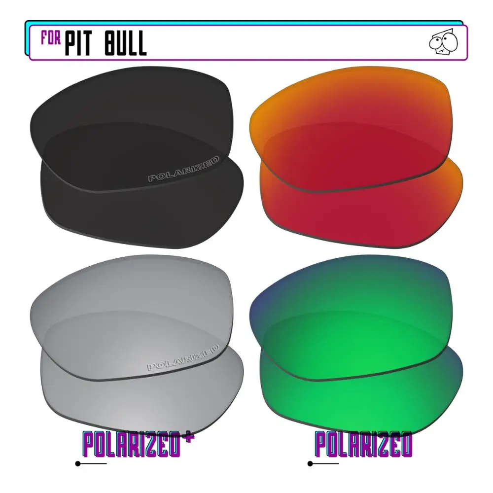

EZReplace Polarized Replacement Lenses for - Oakley Pit Bull Sunglasses - BkSrP Plus-RedGreenP
