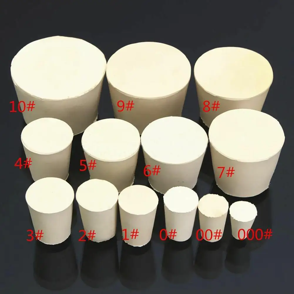 

5Pcs/set Solid Rubber Stoppers Plug Bungs White color Laboratory Bottle Tube Sealed Lid Corks