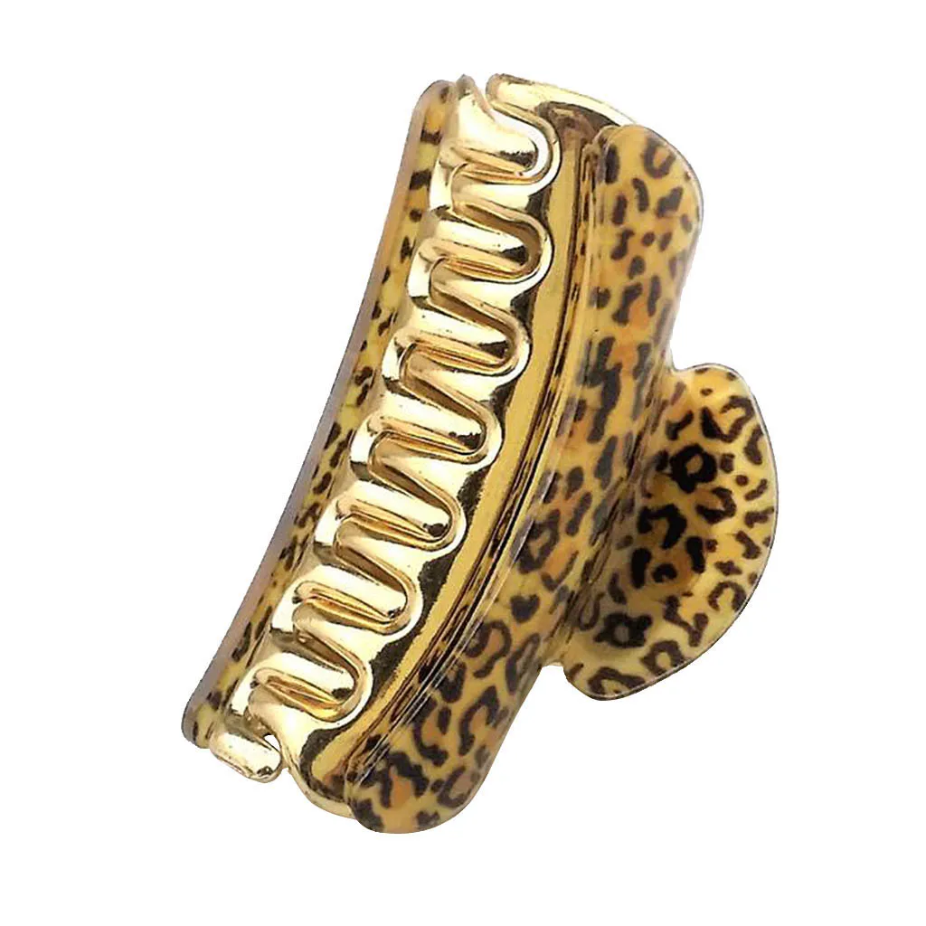 Women Leopard Large Hair Claw Grip Clips Pin Hair Clamps Clasp Makeup Tools