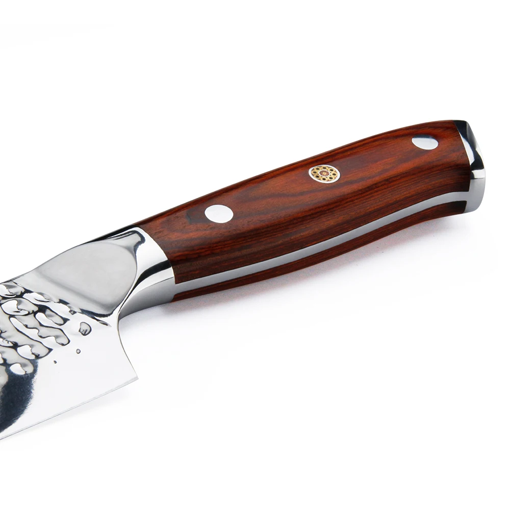 Sunnecko нож Santoku премиум класса, 7 дюймов, немецкая бритва из 1,4116 стали, острое лезвие, кухонные ножи, палисандр, нож для резки мяса, нож шеф-повара