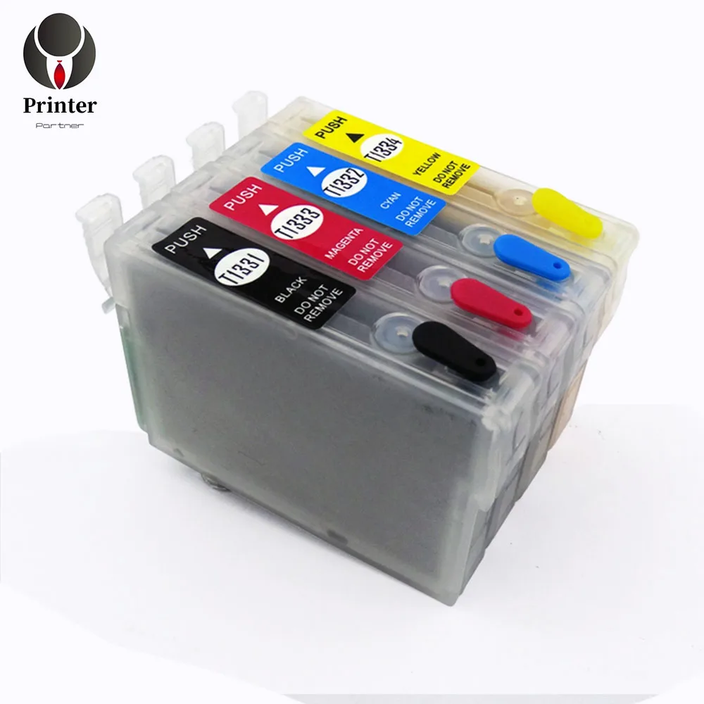 Printer Partner refillable empty cartridge with auto chip T1331 T1332 T1333 T1334 for epson Workforce 320 435 TX130 printer | Компьютеры и