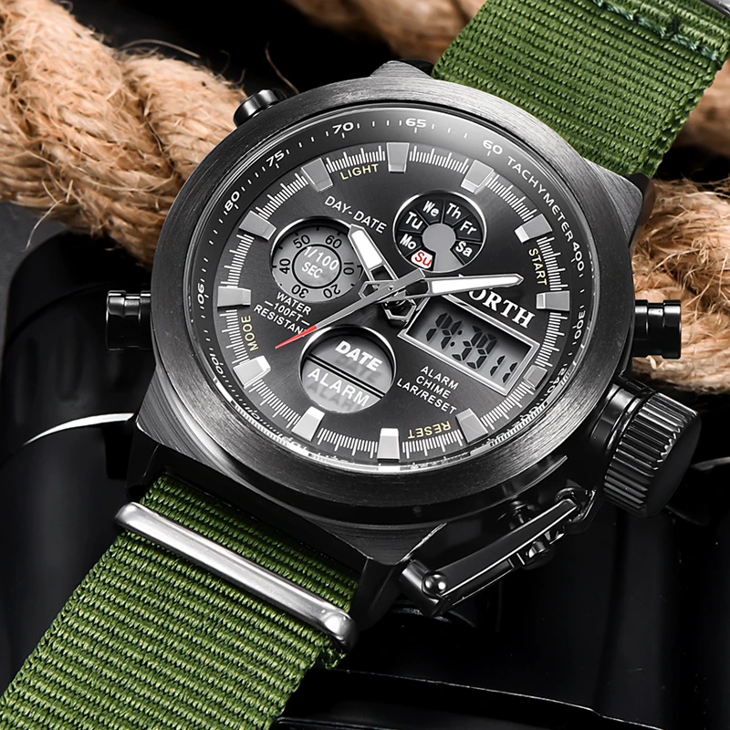 NORTH Роскошные брендовые кварцевые часы мужские уличные водонепроницаемые