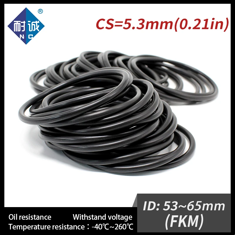 1 개/몫 불소 고무 링 블랙 FKM O 링 씰 두께 5.3mm ID82.5/85/87.5/90/92.5/95/97mm 고무 O-링 연료 와셔