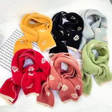 Новые зимние детские теплые шарфы, толстый шарф для девочки и мальчика, милая Клубничная детская шаль для родителей и ребенка