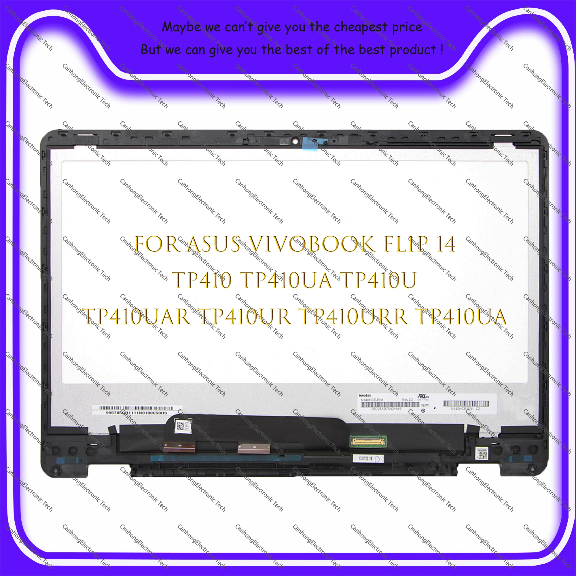 

Экран для ноутбука в сборе, 14 дюймов, для ASUS Vivobook Flip 14 TP410 TP410U TP410UA, ЖК-дисплей со светодиодной подсветкой, сенсорный дигитайзер в сборе, монитор