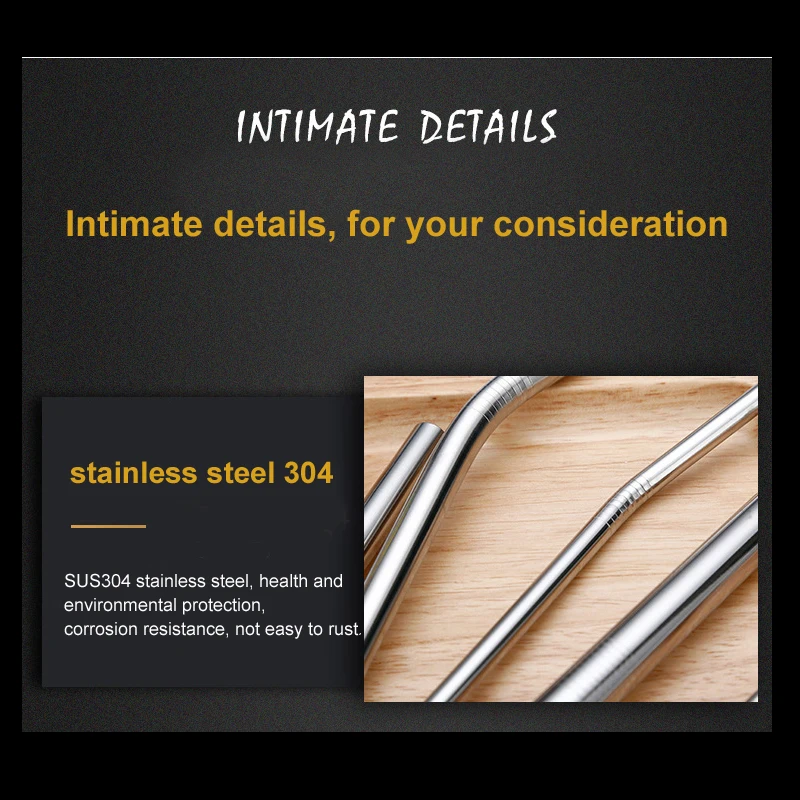 Metal Straw 100pcs/lot Reusable Stainless Steel Straw E-co Friendly Drinking Tubules 267mm*6mm Straight Bent Straws For Drink