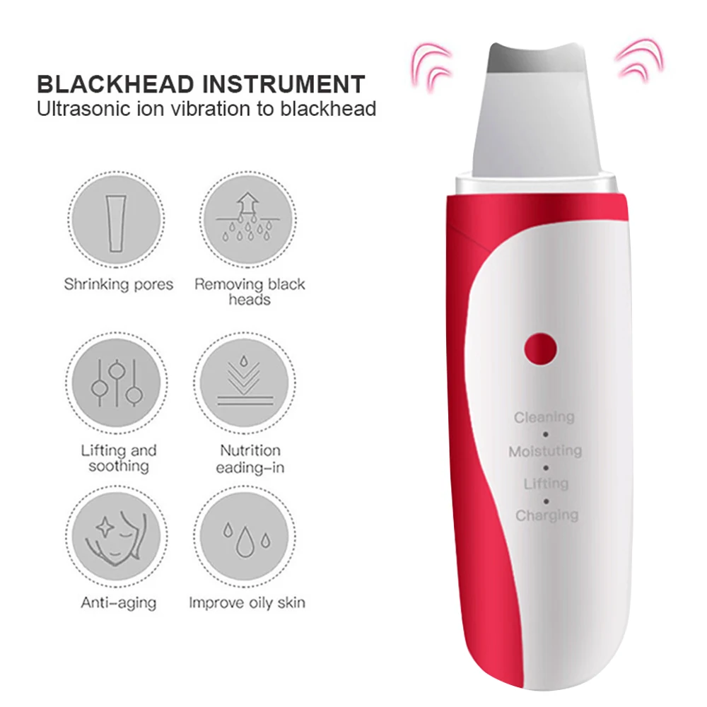 Ultrasonic Skin Scrubber Facial Deep Cleaner Remove Blackhead Acne Pore Reduce Wrinkles Face Liftin