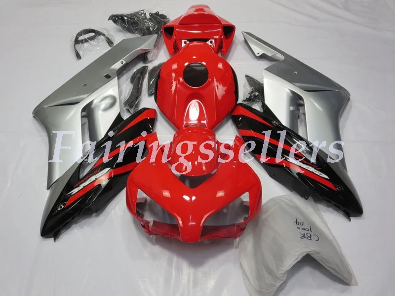 Silver Red Black Литьевая форма) ABS Полный комплект обтекателя подходит для Honda CBR1000RR CBR1000 04 05 2004 2005 Обтекатели Черный Красный сексуальный - Цвет: Silver Red Black