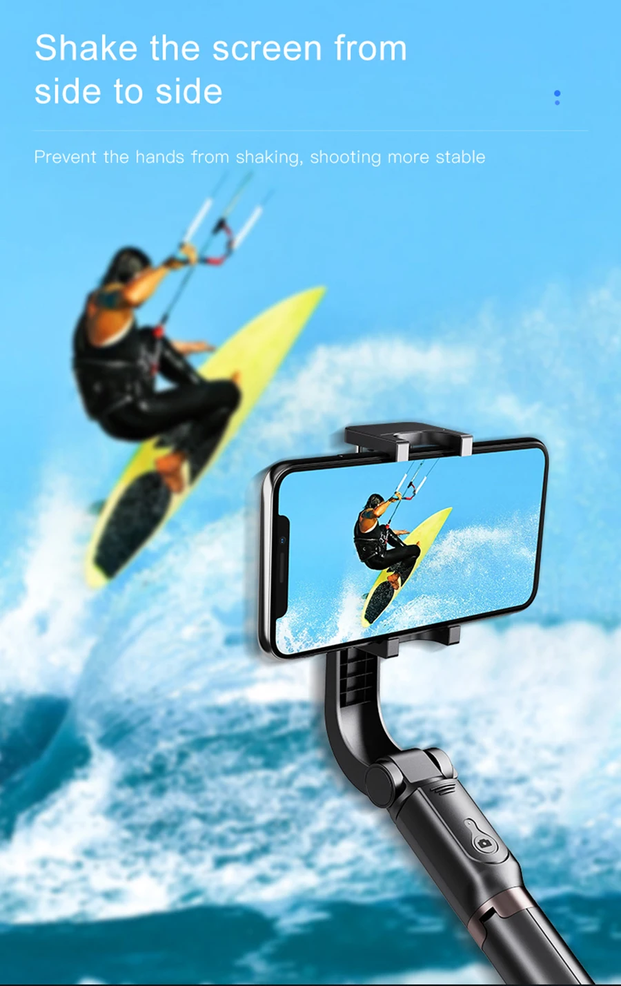 Handheld Gimbal Stabilizer 3 in 1 Selfie Stick Phone For iPhone 11 pro Max 7 8 Plus X XS MAX For Samsung Galaxy Action-4