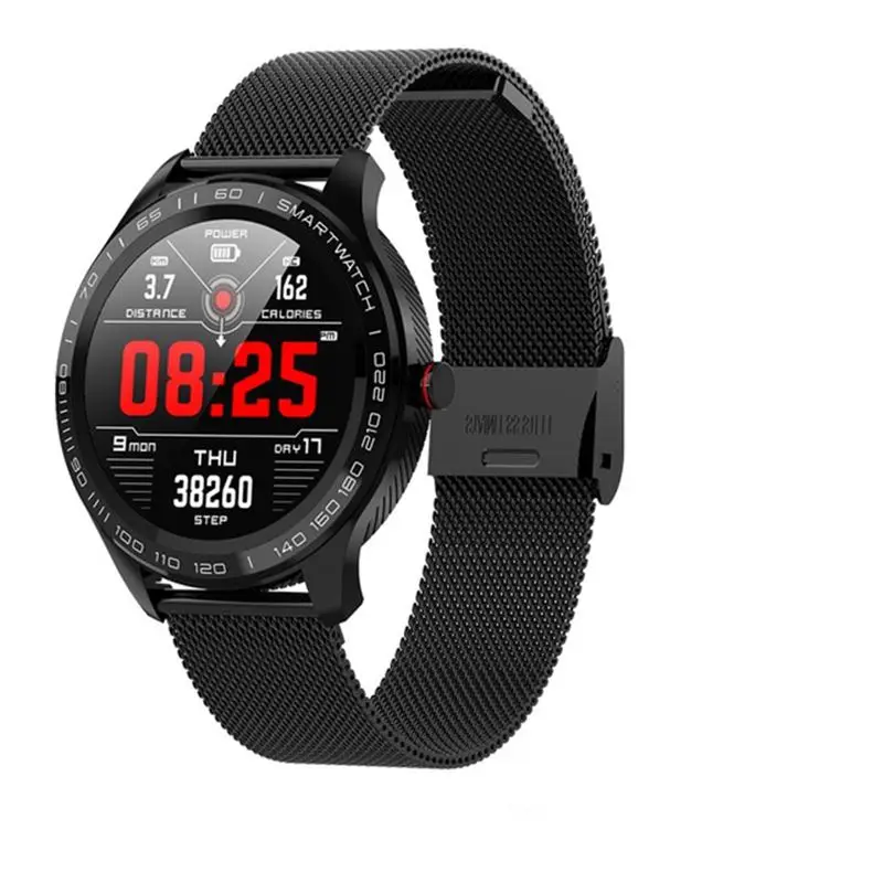 Steel black L9 Смарт-часы+ наушники для мужчин и женщин ЭКГ+ PPG пульсометр измеритель артериального давления кислородный монитор IP68 Водонепроницаемый Bluetooth умные часы pk L5 - Цвет: Steel black