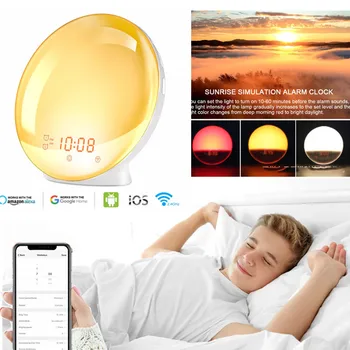 

LED Digital Intelligence Alarm Clock Snooze Clock Wake Up Light Electronic Large Time Temperature Display Home Decoration