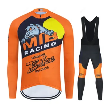 철인 3 종 경기용 통기성 긴팔 사이클링 세트, 자전거 의류, 산악 자전거 슈트, 새로운 개 2024
