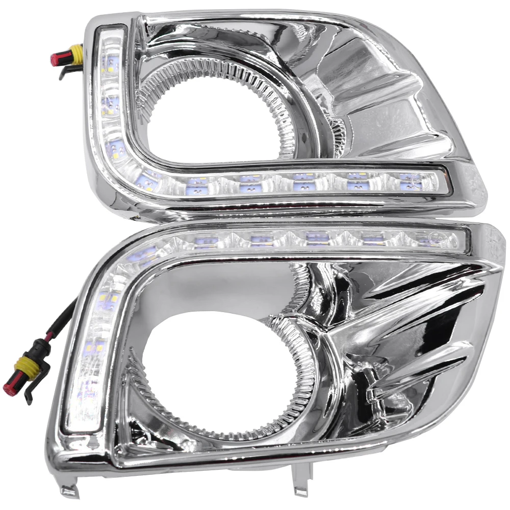 Дневные ходовые огни для Toyota Prado 150 Fj150 LC150 2010-2013 Land Cruiser DRL противотуманная фара, светодиодный фонарь дальнего света
