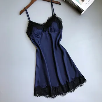 

Sexy Nightdress For Women Temptation Ladies Sling Lace Nightgowns Cool Thin Sleepwear V-Neck Nightwear