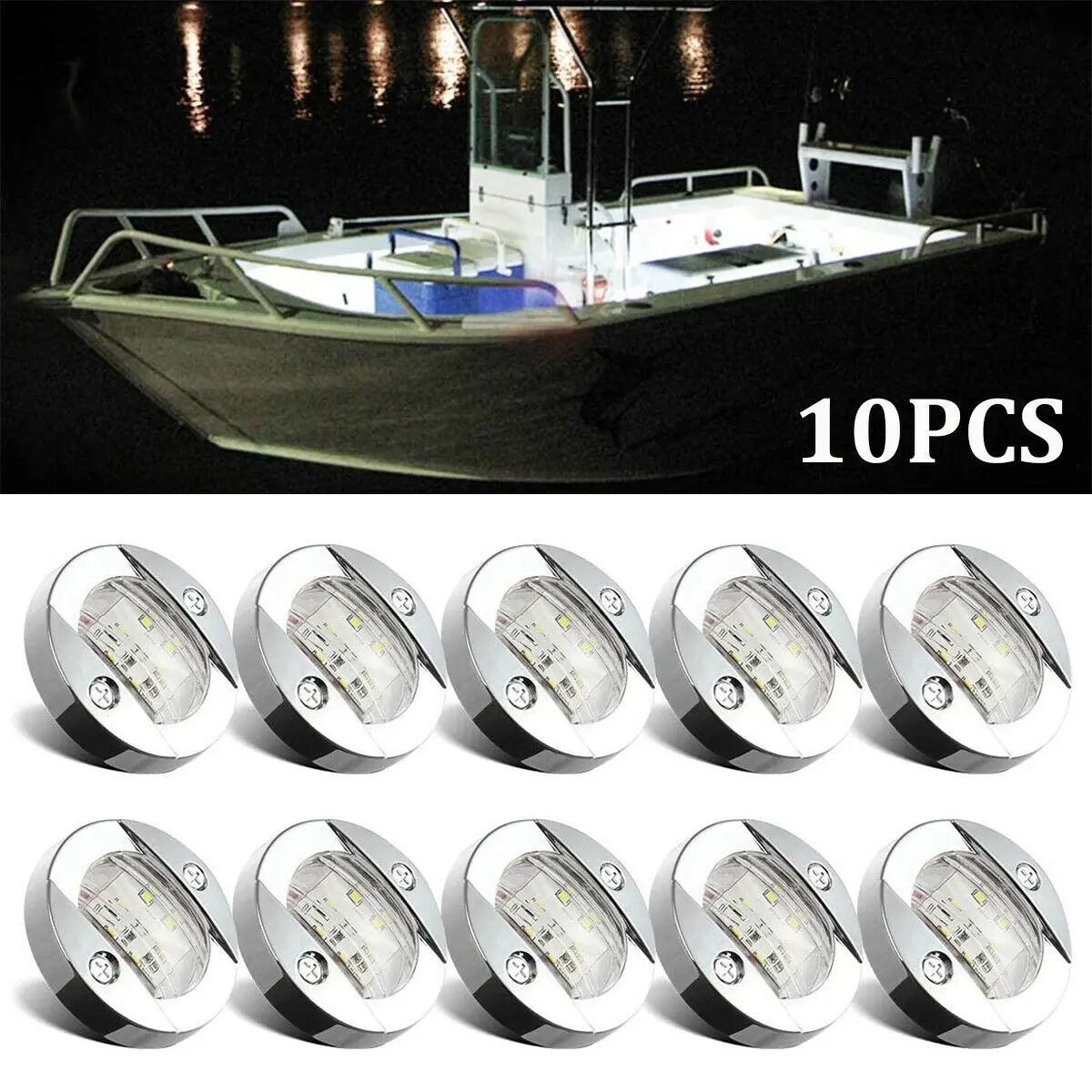

Electrical Marine Boat LED Stern Lights RV Round ABS Plastic 6-2835-SMD Parts