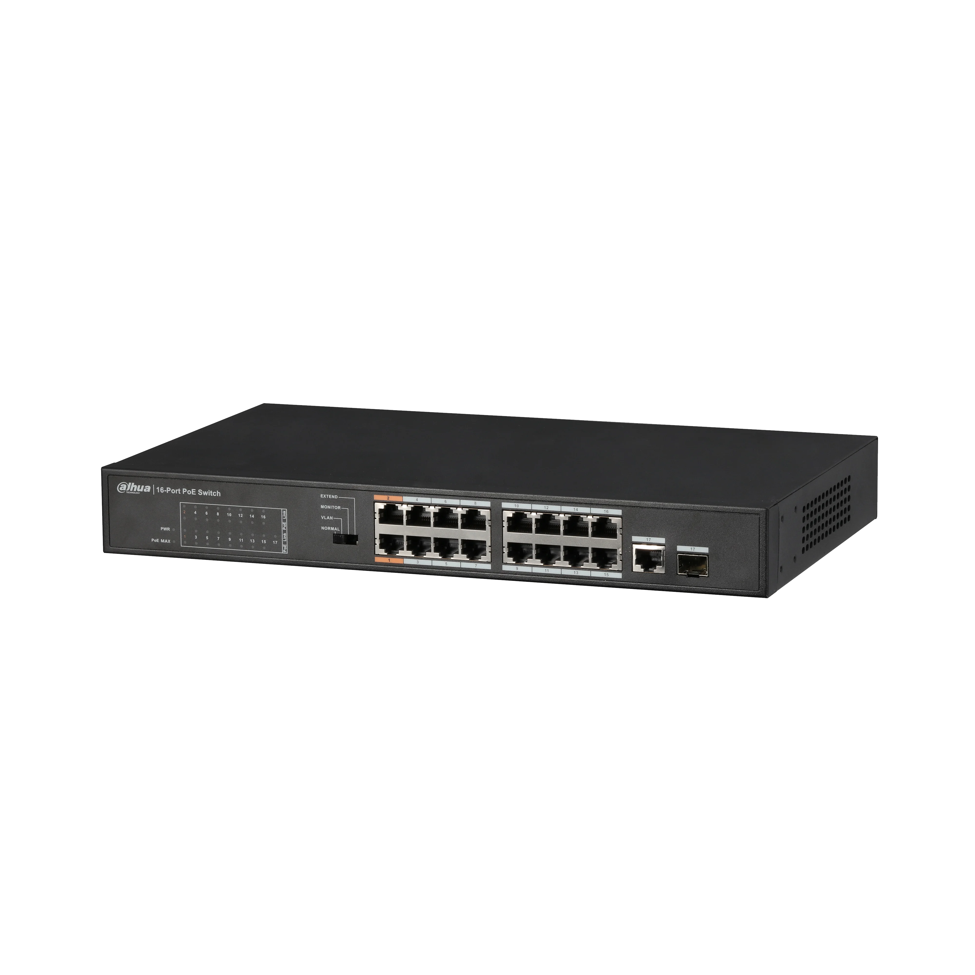 Сетевой видеорегистратор Dahua PFS3117-16ET-135 16-Порты и разъёмы FE PoE+ 1-Порты и разъёмы Gigabit комбинированный коммутатор питания через ethernet