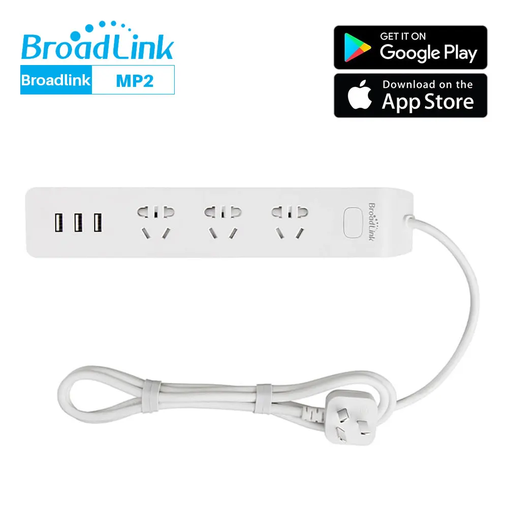 Broadlink MP2 WiFi Smart power Strip удлинитель Разъем синхронизации 3 AC штепсельная розетка с 3 USB через приложение управление Умный дом